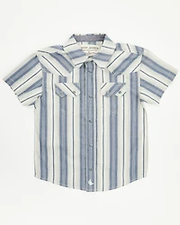 Cody James Toddler Boys' Roman Striped Short Sleeve Snap Western Shirt