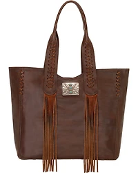 American West Chestnut Brown Mojave Canyon Large Zip Top Tote