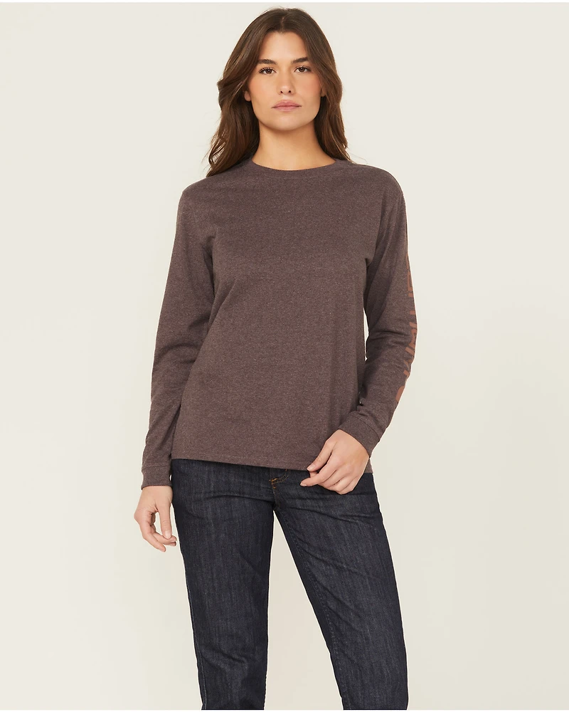 Carhartt Women's Loose Fit Heavyweight Long Sleeve Logo Graphic Work Tee