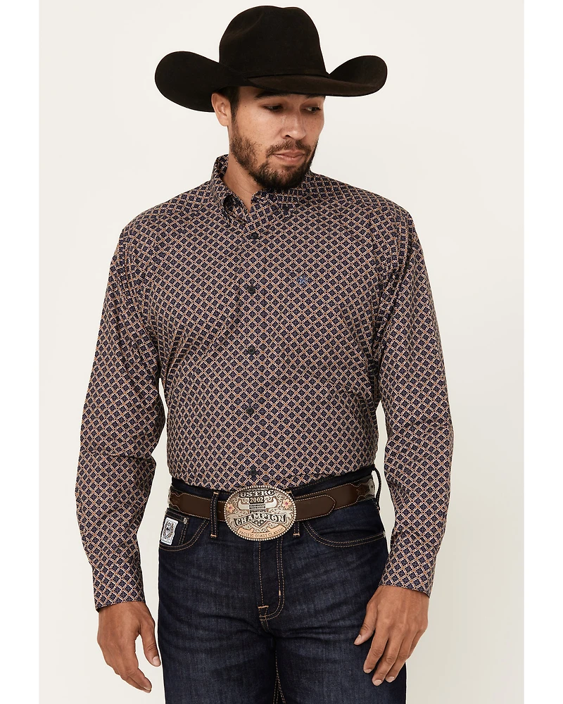 Ariat Men's Crawford Medallion Print Long Sleeve Button-Down Western Shirt