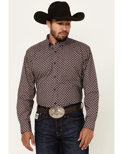 Ariat Men's Crawford Medallion Print Long Sleeve Button-Down Western Shirt
