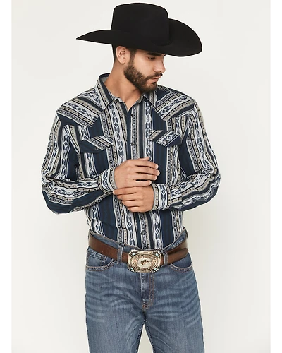 Cody James Men's Ford Southwestern Stripe Print Long Sleeve Snap Western Shirt