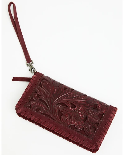 Shyanne Women's Naya Floral Tooled Whipstitch Wristlet Wallet