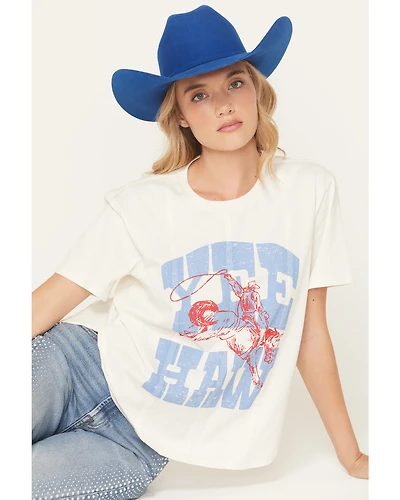 Blended Women's Yee Haw Cowboy Oversized Short Sleeve Graphic Tee