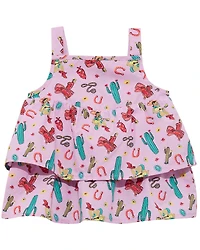 Wrangler Infant Girls' Conversational Print Ruffle Tank