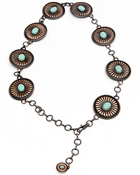 Shyanne Women's Rust Copper Concho Link Belt