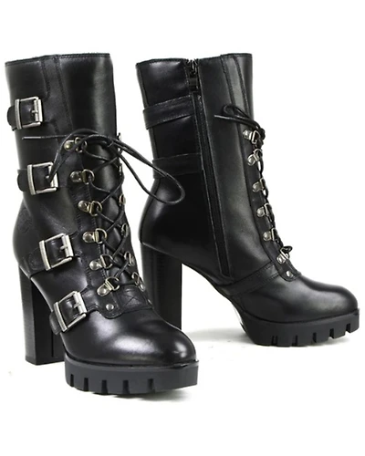 Milwaukee Leather Women's Buckle Platform Boots - Round Toe