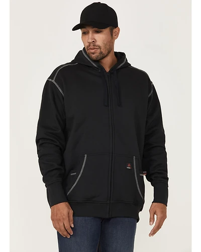 Forge Workwear Men's FR Solid Contrast Stitch Zip Hooded Jacket