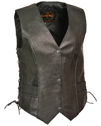 Milwaukee Leather Women's Thin Braid Snap Front Vest
