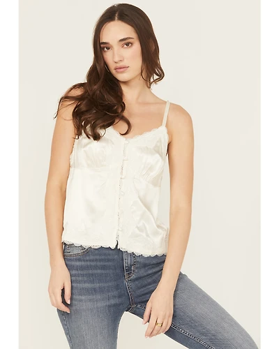 Shyanne Women's Lace Trim Satin Cami