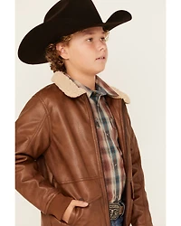 Urban Republic Boys' Faux Leather Bomber Jacket