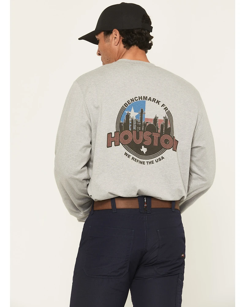 Benchmark FR Men's Houston Refining Long Sleeve Graphic Work T-Shirt