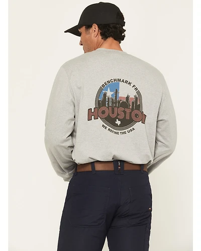 Benchmark FR Men's Houston Refining Long Sleeve Graphic Work T-Shirt