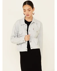 Levi's Women's Waste Not Light Wash Denim Button-Front Oversized Trucker Jacket