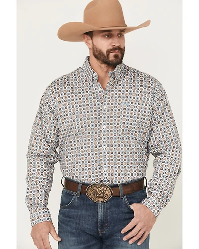 Cinch Men's Geo Print Long Sleeve Button-Down Western Shirt