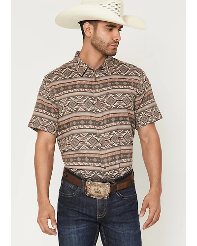 Cody James Men's Captain Southwestern Print Short Sleeve Button-Down Stretch Western Shirt