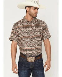 Cody James Men's Captain Southwestern Print Short Sleeve Button-Down Stretch Western Shirt
