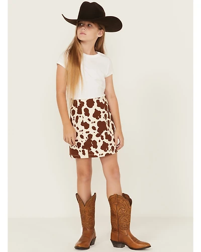 La Land Girls' Cow Print Skirt