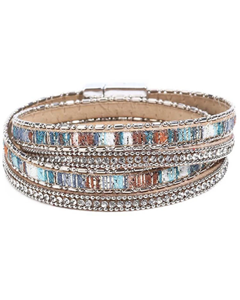 Shyanne Women's Silver Magnetic Wrap Bracelet