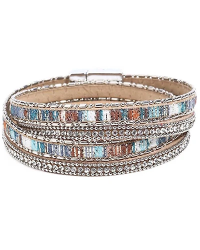 Shyanne Women's Silver Magnetic Wrap Bracelet