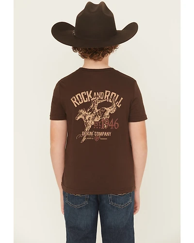 Rock & Roll Denim Boys' Bronco Rider Short Sleeve Graphic T-Shirt