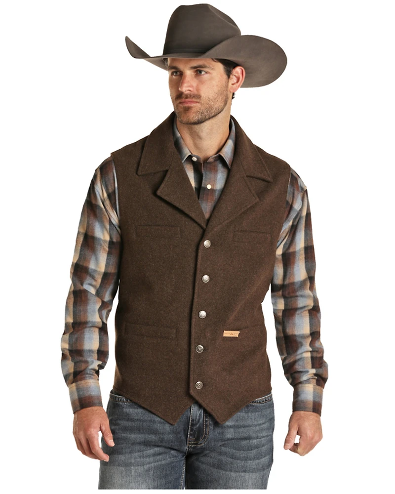 Powder River Outfitters Men's Heather Grey Montana Wool Vest