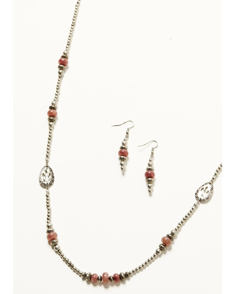 Shyanne Women's Strawberry Skies Stamped Cactus Jewelry Set - 2 Piece