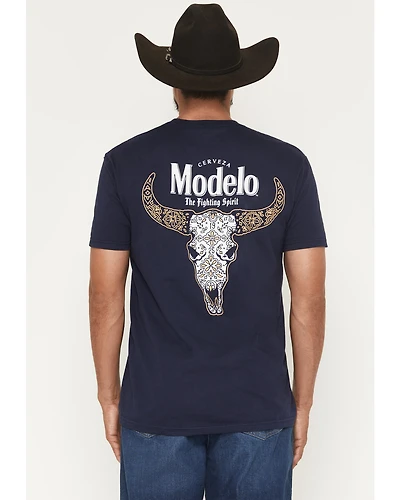 Modelo Men's Cow Skull Short Sleeve Graphic T-Shirt