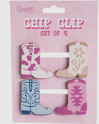 Totalee Gifts Cowboy Boot Chip Clips - 4 Piece