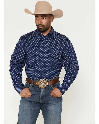 Wrangler 20X Men's Geo Print Long Sleeve Snap Stretch Western Shirt