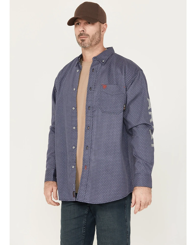 Ariat Men's FR Rodeo Logo Long Sleeve Button-Down Work Shirt