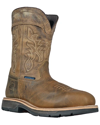 Hoss Men's Distressed Pull-On Waterproof Work Boots - Composite Toe