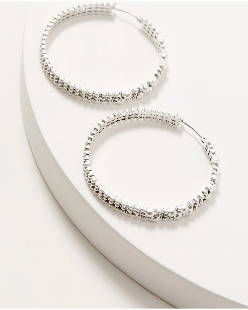 Lainey Wilson Women's Metal Meadows Beaded Hoop Earrings