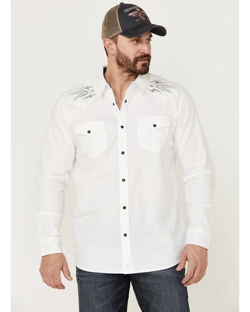 Moonshine Spirit Men's Relic Embroidered Southwestern Yoke Long Sleeve Snap Western Shirt