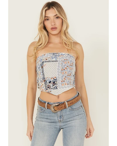 Originality Women's Patchwork Bandana Print Tube Top