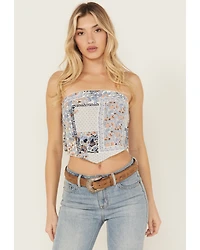Originality Women's Patchwork Bandana Print Tube Top