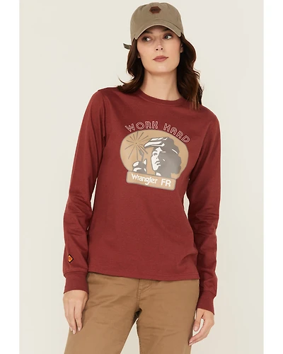 Wrangler Women's FR Work Hard Long Sleeve Graphic T-Shirt