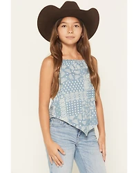 Wrangler Girls' Bandana Print Denim Tank