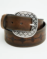 Red Dirt Hat Men's Southwestern Print Leather Belt