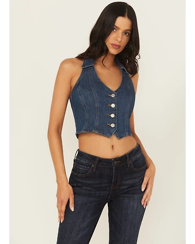Levi's Women's Dark Wash Denim Halter Top
