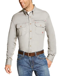 Ariat Men's FR Solid Vent Long Sleeve Button Down Work Shirt - Big