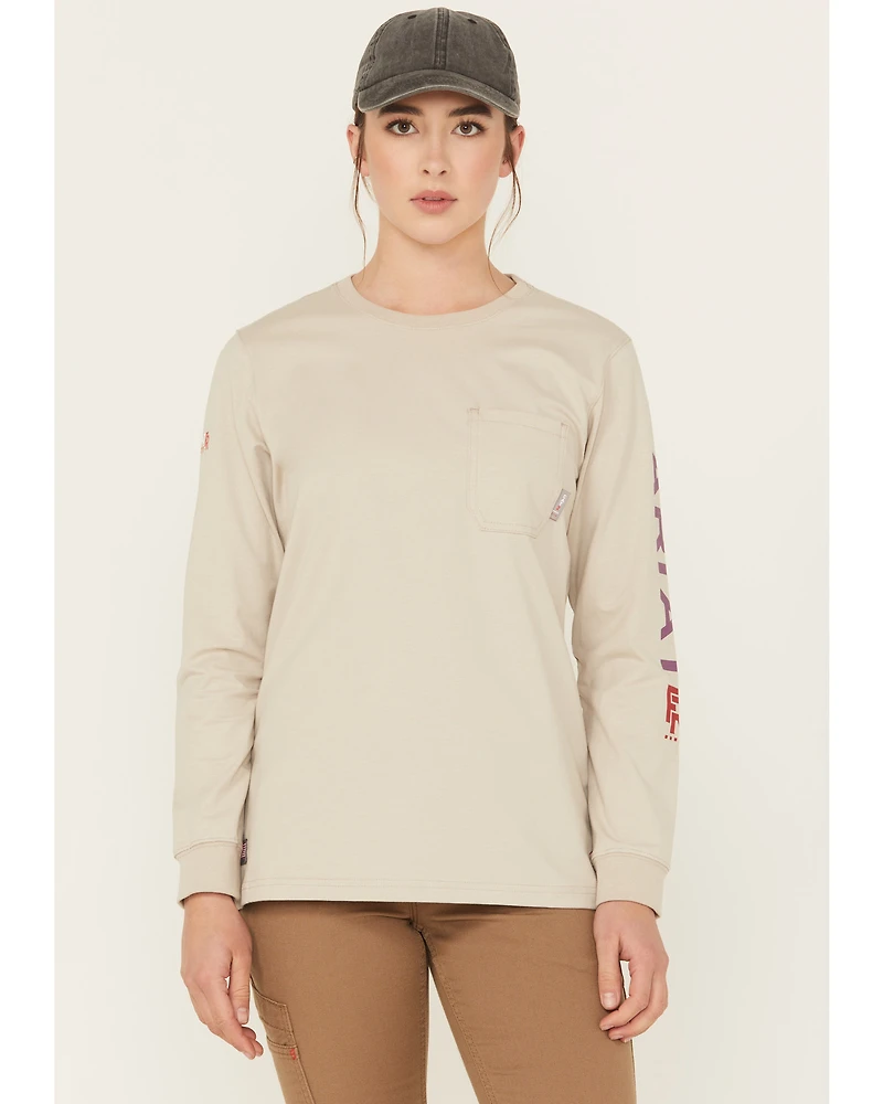 Ariat Women's FR Stretch Logo Long Sleeve Work Tee