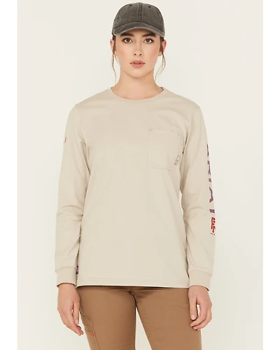 Ariat Women's FR Stretch Logo Long Sleeve Work Tee