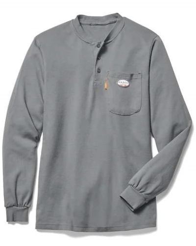 Rasco Men's FR Henley Long Sleeve Work T-Shirt - Big
