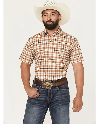 Carhartt Men's Force® Sun Defender™ Relaxed Fit Lightweight Plaid Print Short Sleeve Button-Down Work Shirt