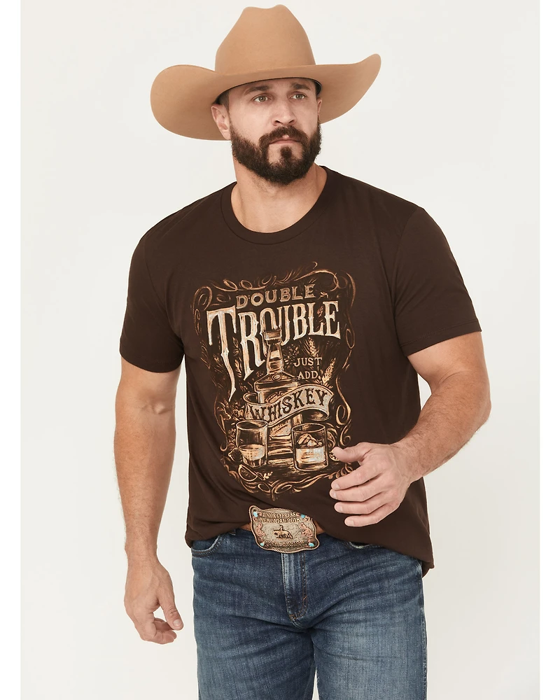 Cody James Men's Double Trouble Whiskey Short Sleeve Graphic T-Shirt