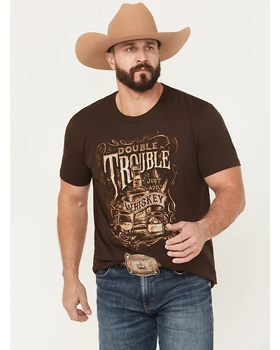 Cody James Men's Double Trouble Whiskey Short Sleeve Graphic T-Shirt
