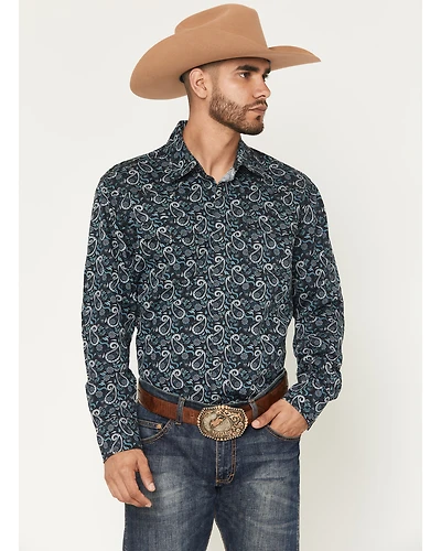 Wrangler Retro Men's Paisley Print Long Sleeve Snap Western Shirt