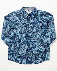 Cody James Toddler Boys' Westward Paisley Print Long Sleeve Snap Western Shirt