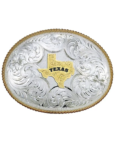 Montana Silversmiths Men's Twisted Rope Texas Belt Buckle